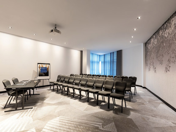 Meeting room at Radisson Bu hotel set up theatre style