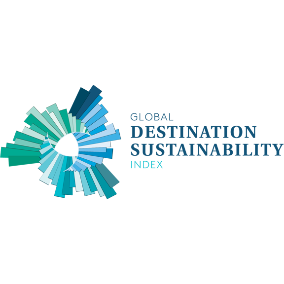 Blue toned logo reading Global Destination Sustainability Index
